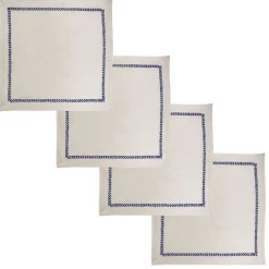 Lot de 4 serviettes de table 40x40 blanc cassé