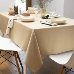 Lot de 3 serviettes de table beige ficelle
