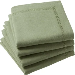 Lot de 4 serviettes de table PLIMOUSS 40x40 vert sauge