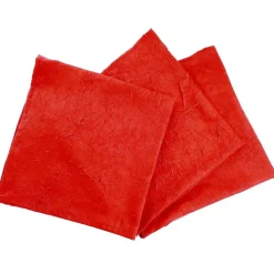 Lot de 3 Serviettes de table effet froissé FONTANA Rouge rubis