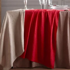 Lot de 3 Serviettes de table effet froissé FONTANA Rouge rubis