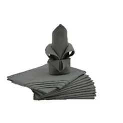 Lot de 12 serviettes de table carré en coton blanc