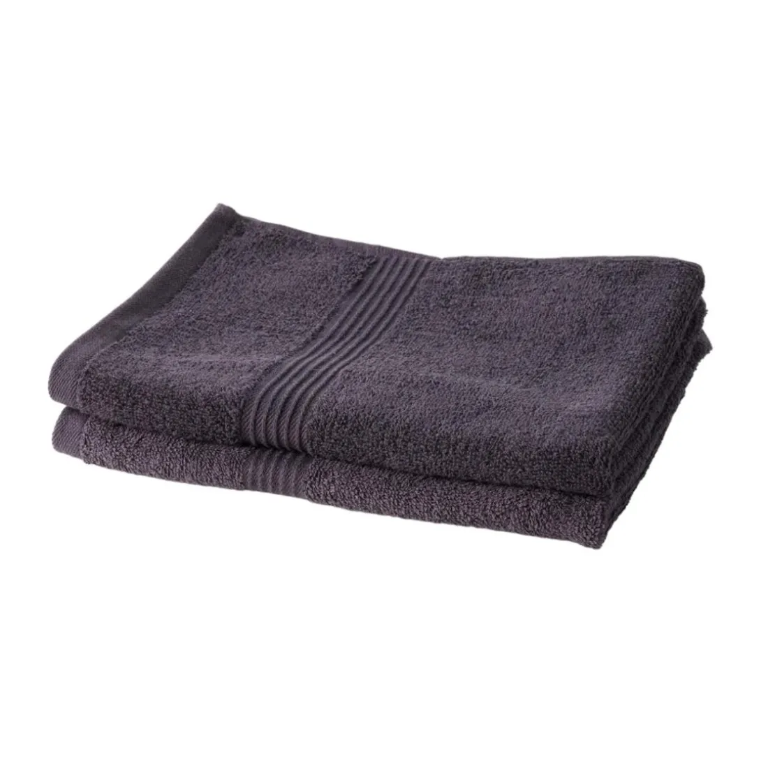 Lot de 2 serviettes de toilette TODAY, Fusain gris anthracite