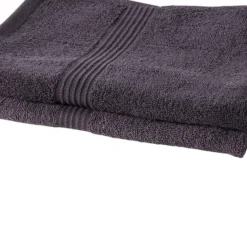 Lot de 2 serviettes de toilette TODAY, Fusain gris anthracite