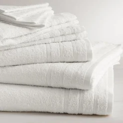 Lot de 2 serviettes invité coton 600 gm² blanc 30x50 TERTIO®