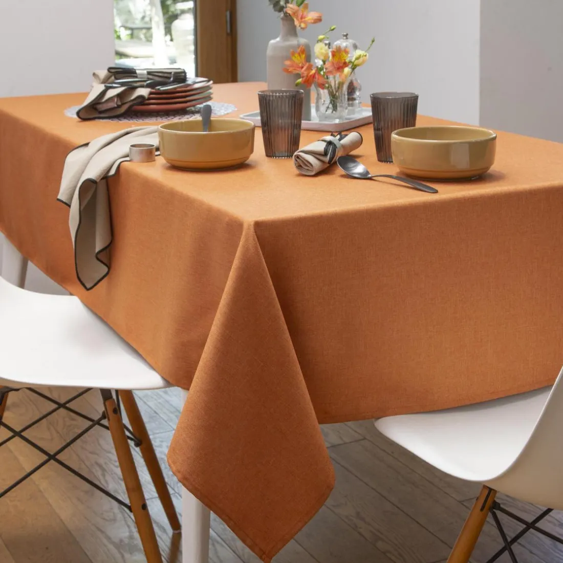 Lot De 3 Serviettes orange 45 x 45 cm