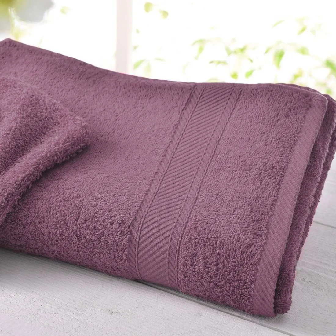 Lot de 2 serviettes unies lauréat 450g/m2 Becquet Violet