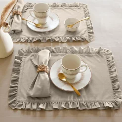 Lot de 2 Sets de table à volant FRIPONSET-naturel