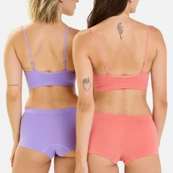Lot de 2 shorties Rose Lantana + Violet
