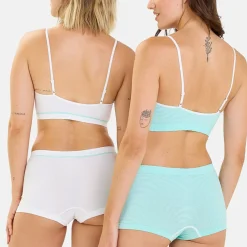 Lot de 2 shorties vert et blanc