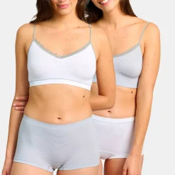 Lot de 2 Shortys - Blanc-Gris