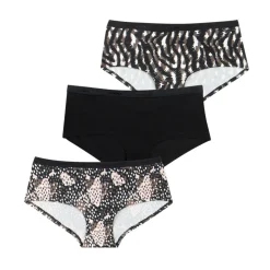 Lot de 3 shortys femme Ecopack Mode Athena noir en coton