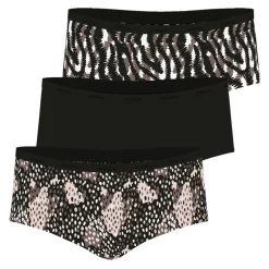 Lot de 3 shortys femme Ecopack Mode Athena noir en coton