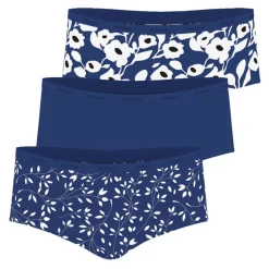 Lot de 3 shortys femme Ecopack Mode Athena bleu en coton