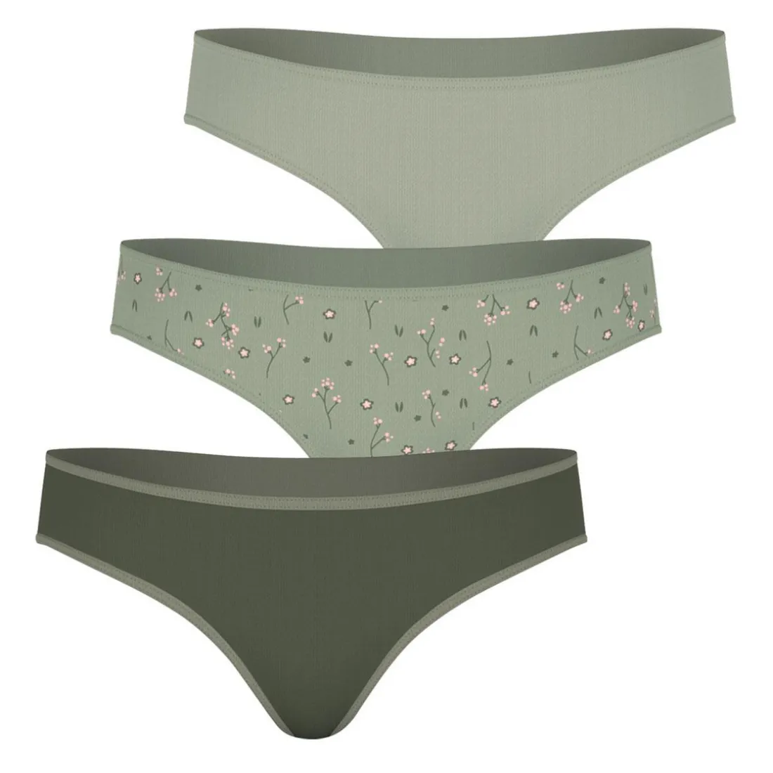 Lot de 3 slips Fille - Vert en coton