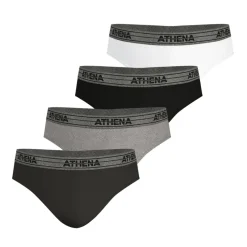 Lot de 4 slips homme Eco Pack Basic Coton Athena multicolore