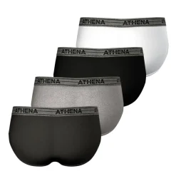 Lot de 4 slips homme Eco Pack Basic Coton Athena multicolore