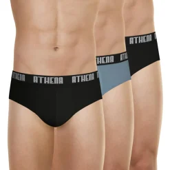 Lot de 3 slips homme Ecopack Athena gris en coton