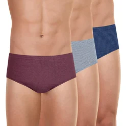 Lot de 3 slips taille haute fermé homme Trio Fantaisie Eminence bleu en coton