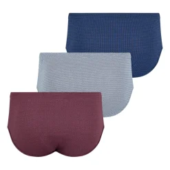 Lot de 3 slips taille haute fermé homme Trio Fantaisie Eminence bleu en coton