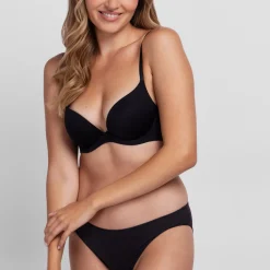 Lot de 2 Soutien-Gorge Plongeant Push up rouge/noir