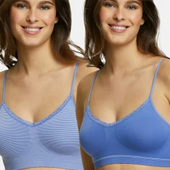 Lot de 2 soutiens-gorges brassières sans armatures - Bleu