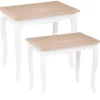 Lot de 2 Tables à Café Blanc