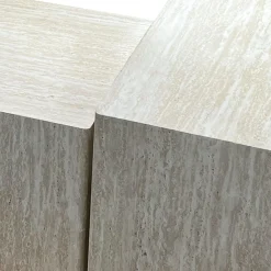 Lot de 3 tables basses Balkor Effet Travertin Beige