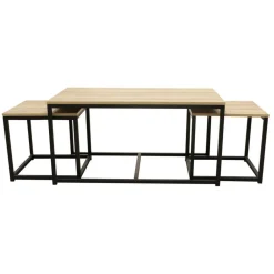 Lot de 3 tables basses industrielles MEMPHIS
