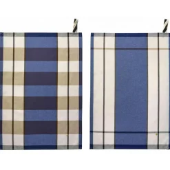 Lot de 2 torchons ARCHIE Indigo 70 x 50