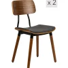 Lot de chaises VICTORIA design scandinave noir