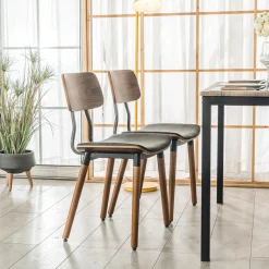 Lot de chaises VICTORIA design scandinave noir