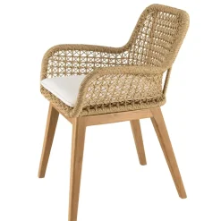 Lot n°22 Salon de jardin teck recyclé rotin synthétique 4 personnes VALERIA