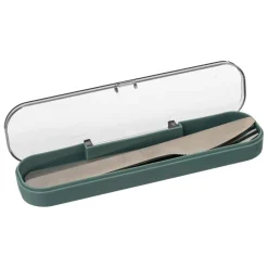 Lunch box double compartiments avec couverts - vert