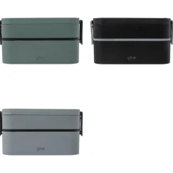 Lunch box double compartiments avec couverts - vert