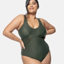 Maillot 1 pièce gainant vert