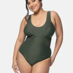 Maillot 1 pièce gainant vert