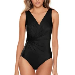 Maillot de bain 1 pièce cache-cœur armatures cachées Noir Miraclesuit