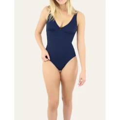 Maillot de bain 1 pièce coupe sous poitrine - Bleu Jeanine Robin