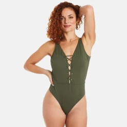 Maillot de bain 1 pièce kaki Zanzibar vert