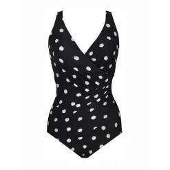 Maillot de bain 1 pièce plongeant - Noir bonnet E-G