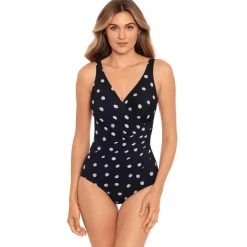 Maillot de bain 1 pièce plongeant Noir Miraclesuit