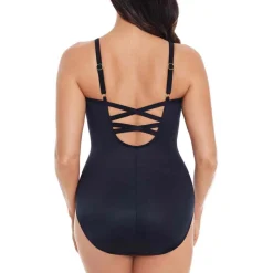Maillot de bain 1 pièce plongeant Noir Miraclesuit