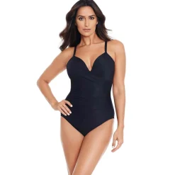 Maillot de bain 1 pièce plongeant Noir Miraclesuit