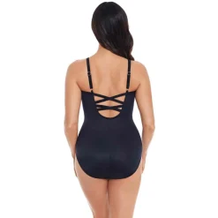 Maillot de bain 1 pièce plongeant Noir Miraclesuit