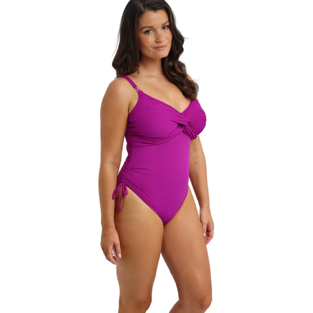 Maillot de bain 1 pièce twist - Rose