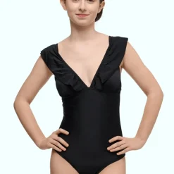 Maillot de bain menstruel 1 pièce Adolescente - Fluxoyen -ya noir en nylon