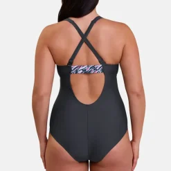 Maillot de bain piscine une pièce sans armatures gris