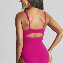 Maillot de bain Plongeant une pièce - Magenta
