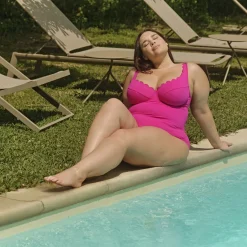 Maillot de bain Plongeant une pièce - Magenta